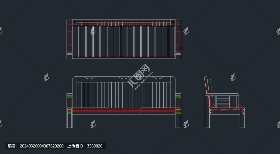 大沙发凳设计施工图纸