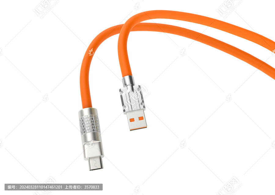 USB安卓橙色数据线充电线