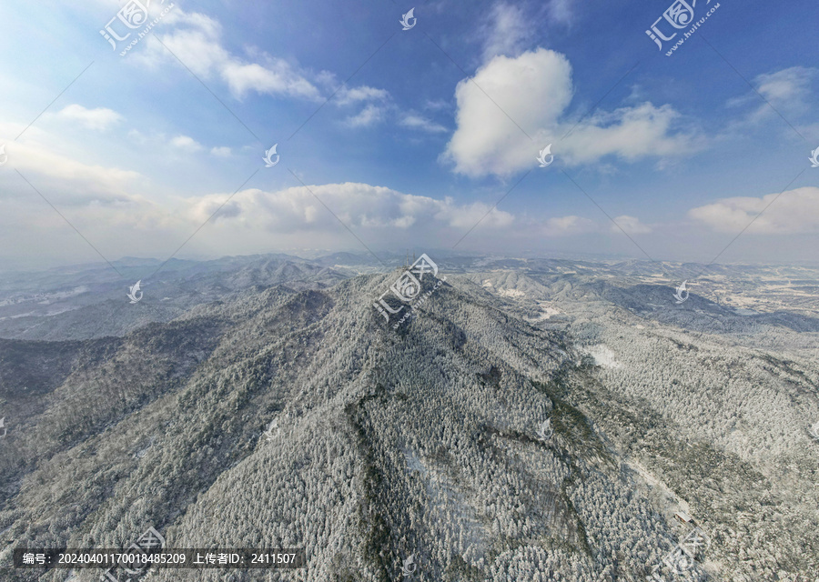 祖国大好河山山川丘陵雪景全景图