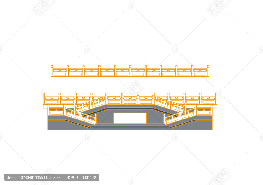 阁楼栏杆矢量素材
