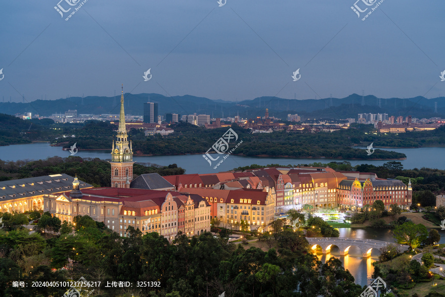 东莞松山湖欧洲小镇夜景