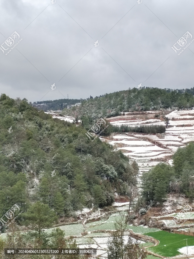 冬日的山丘之景