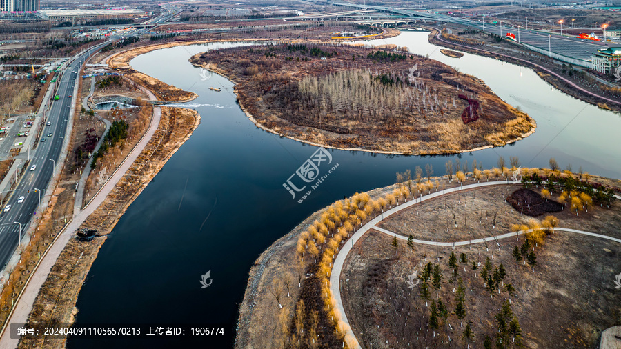 早春的中国长春南溪湿地公园景观