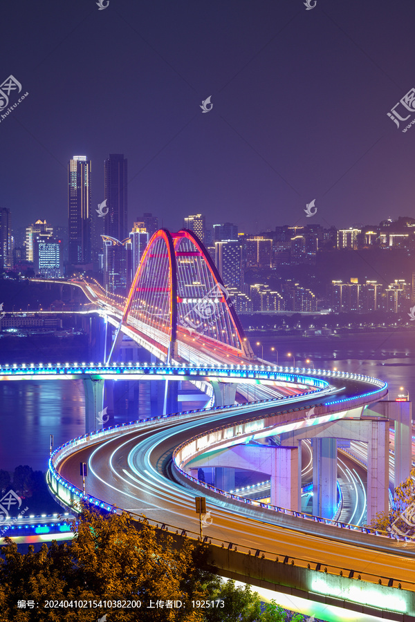 重庆夜景菜园坝长江大桥