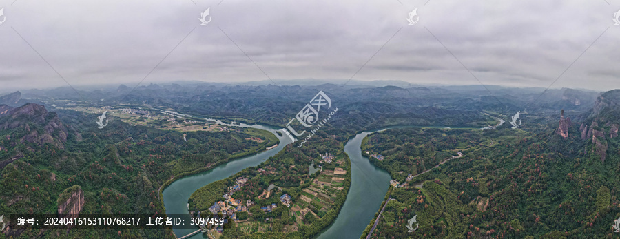 韶关丹霞山锦江冬季自然风光全景