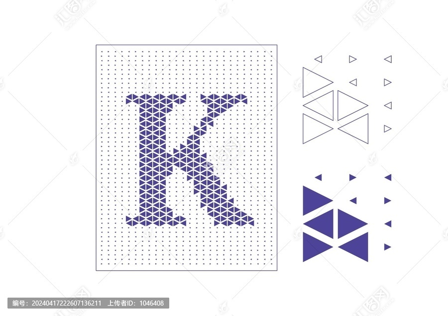 三角形字母K冲孔