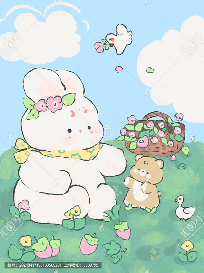 兔子和小熊的春游