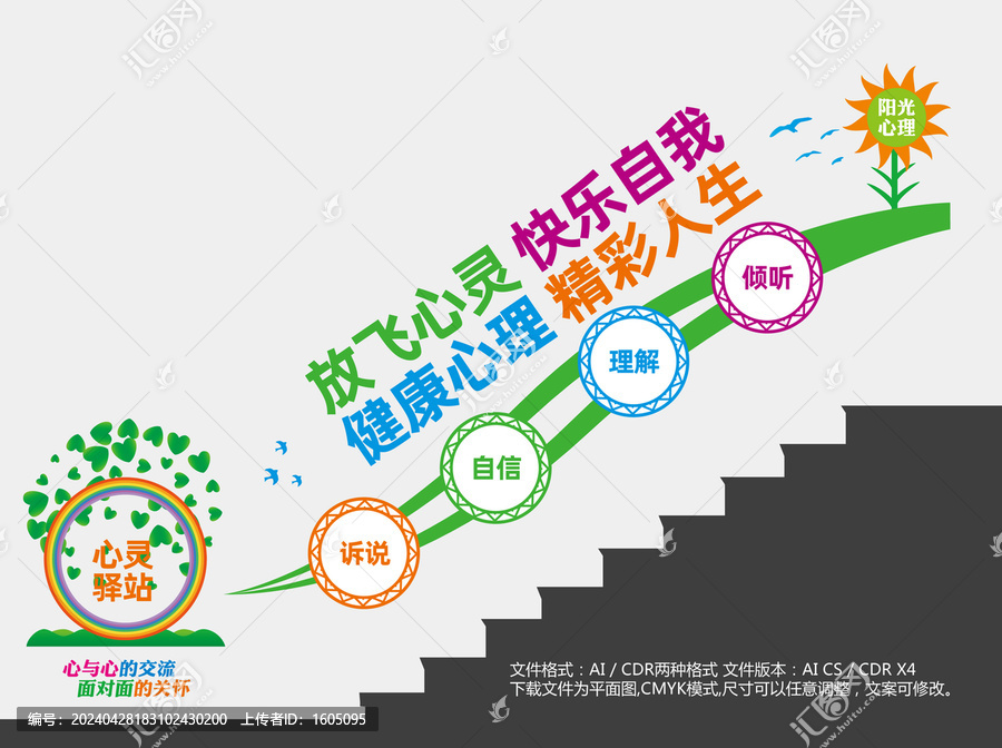 心理咨询楼道文化墙