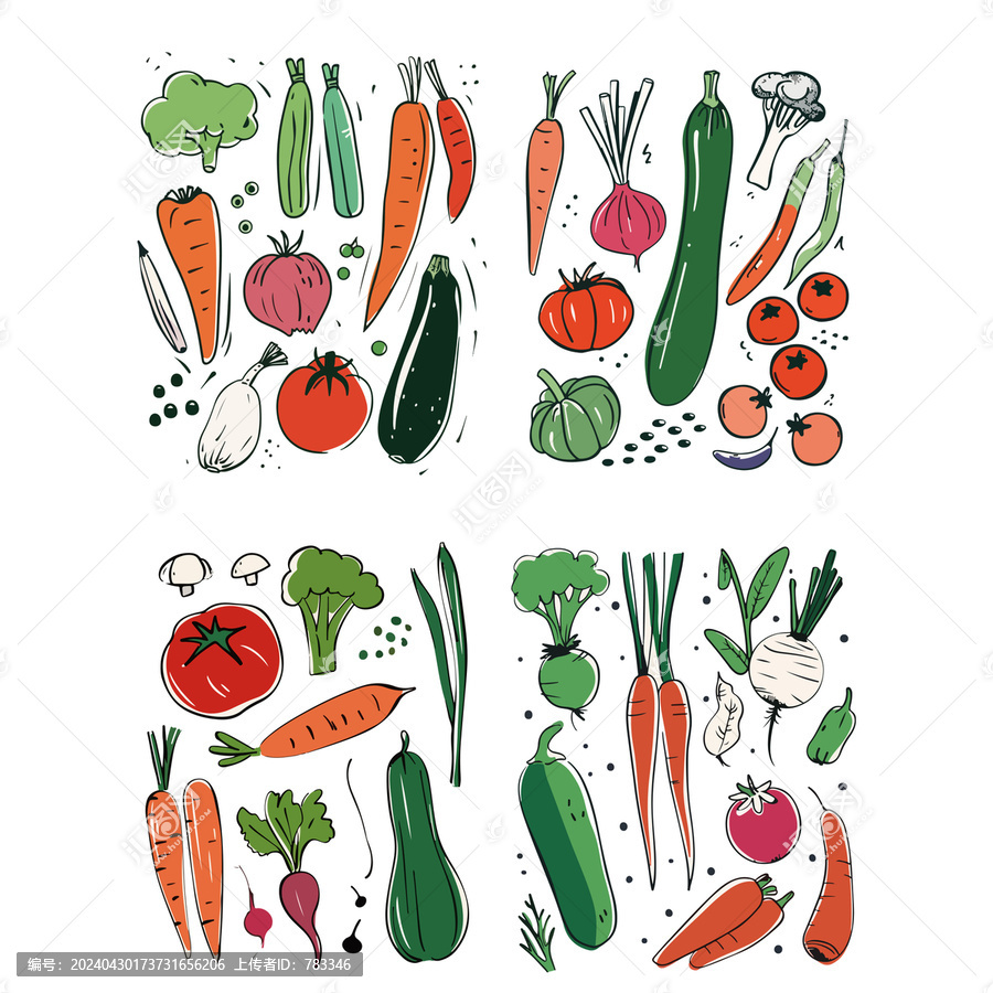 蔬菜插画矢量