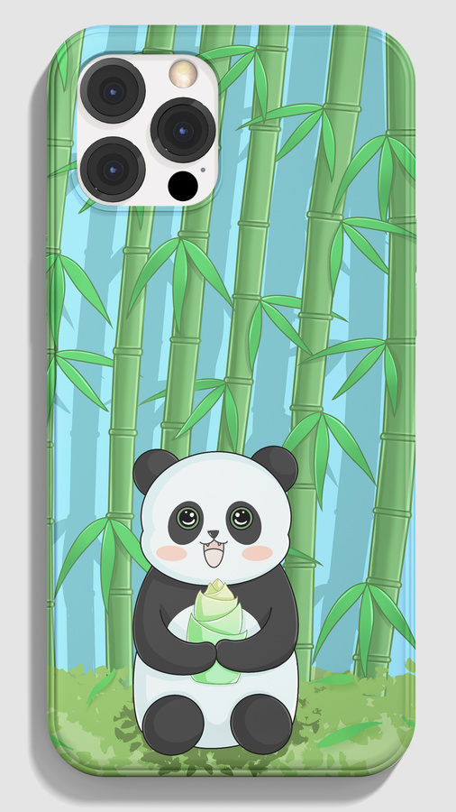 卡通熊猫竹子手机壳壁纸