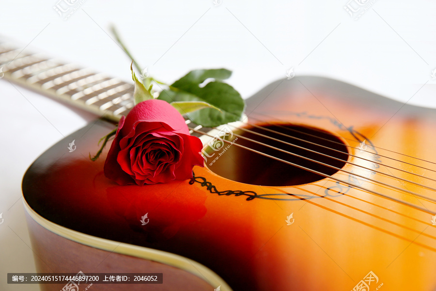 玫瑰花与吉他
