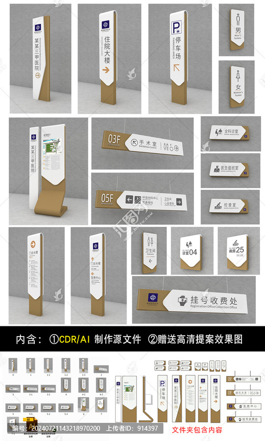 美容医院导视牌全套