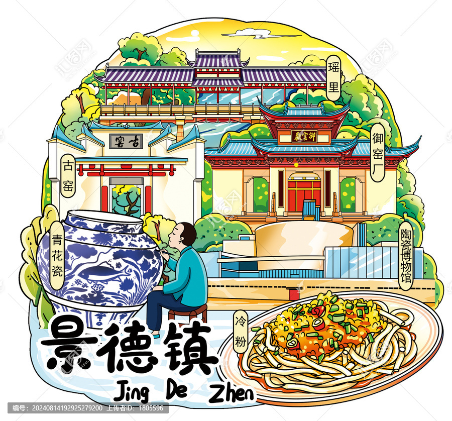 景德镇城市插画