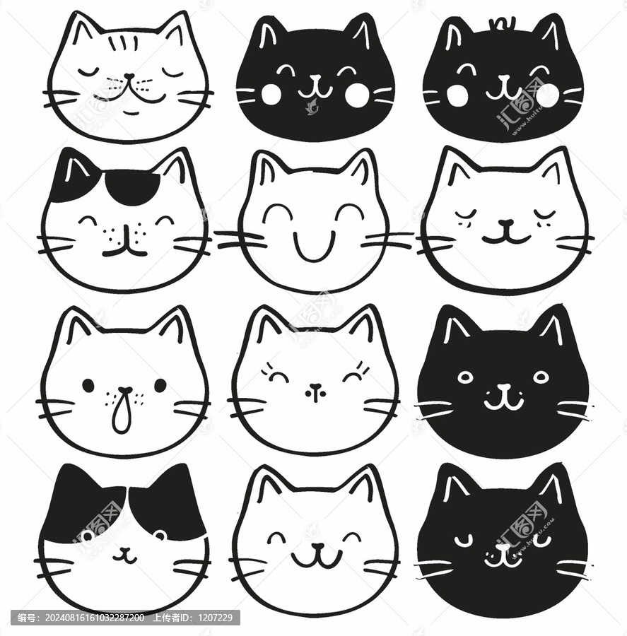 Q版猫咪矢量