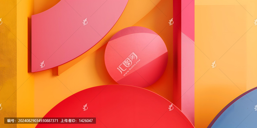 橙色红色粉色蓝色抽象几何图形背景
