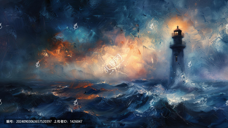 暴风雨中的灯塔