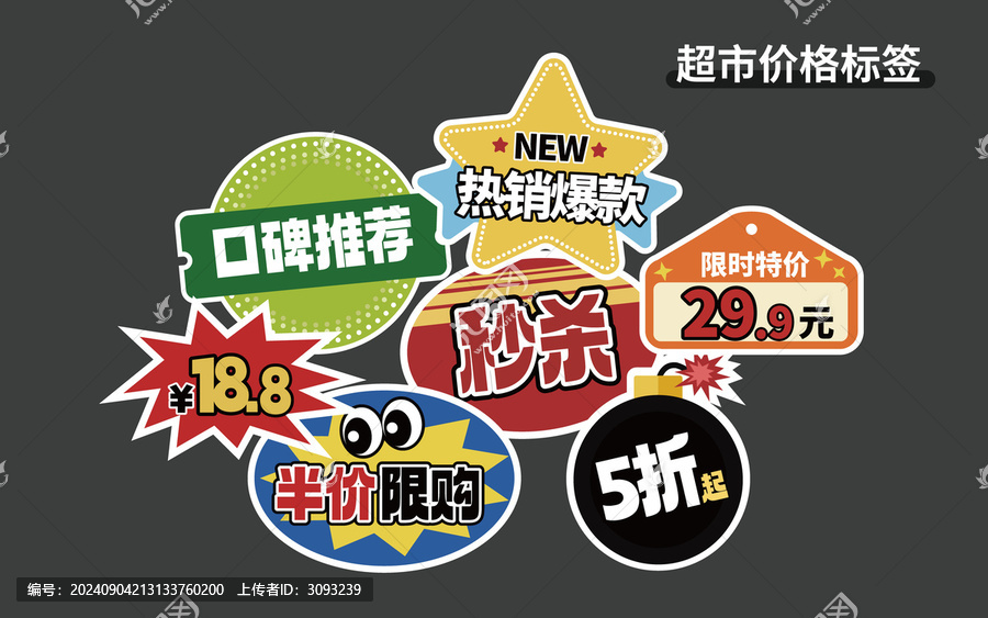 超市价格标签