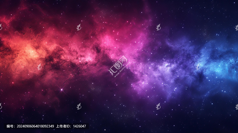 壮观的太空背景色彩斑斓的星云和恒星
