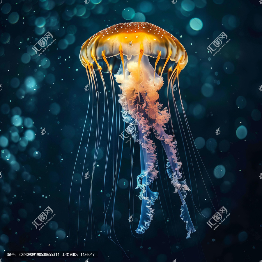 深海水母的荧光之美