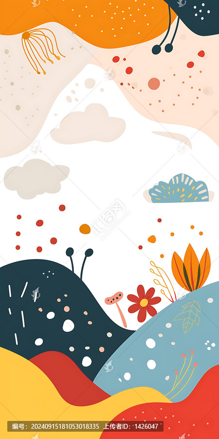 抽象涂鸦彩色水滴