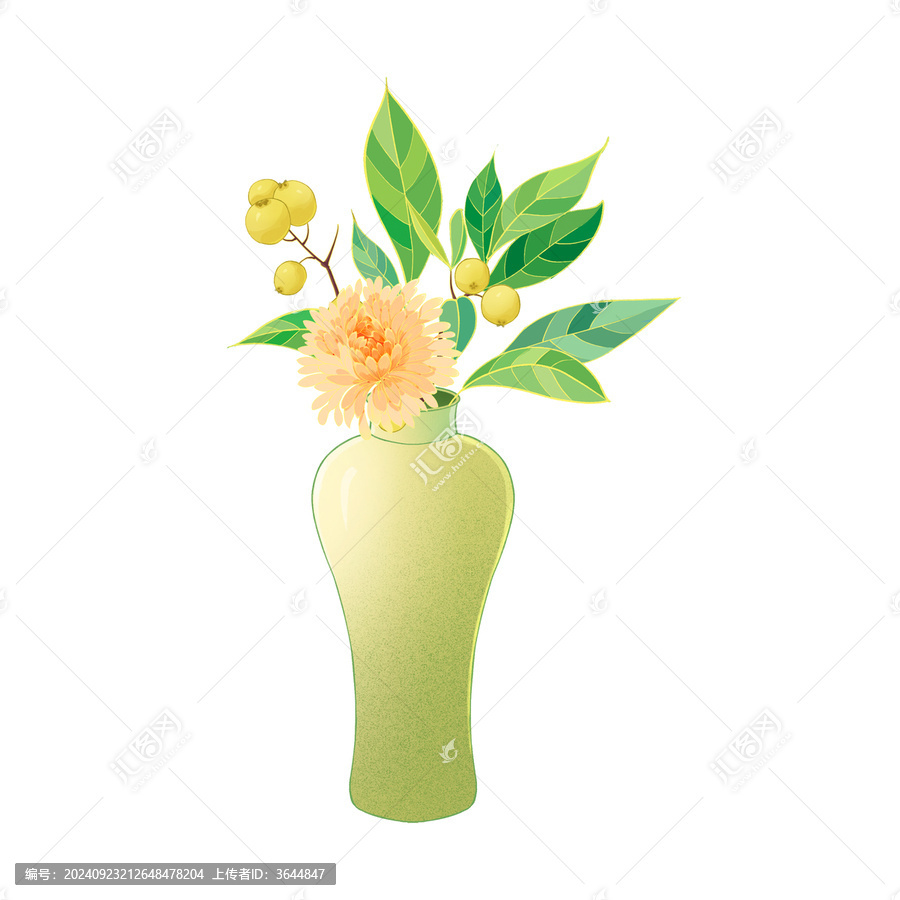 菊花枇杷花瓶