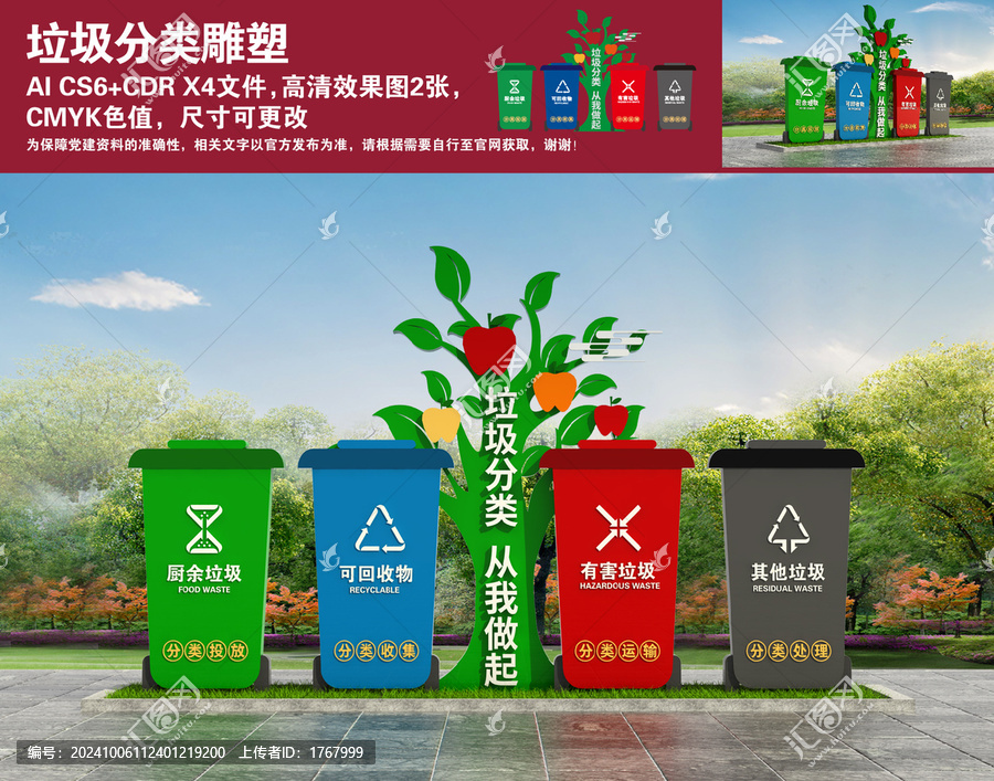 垃圾分类雕塑