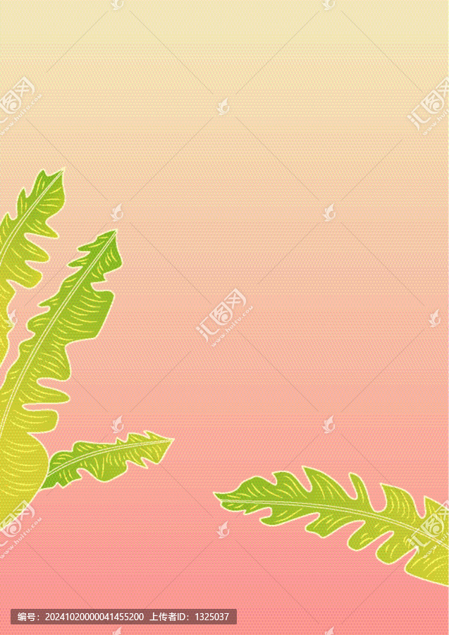 原创芭蕉叶分层矢量插画