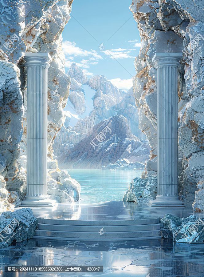冰雪山谷神殿建筑