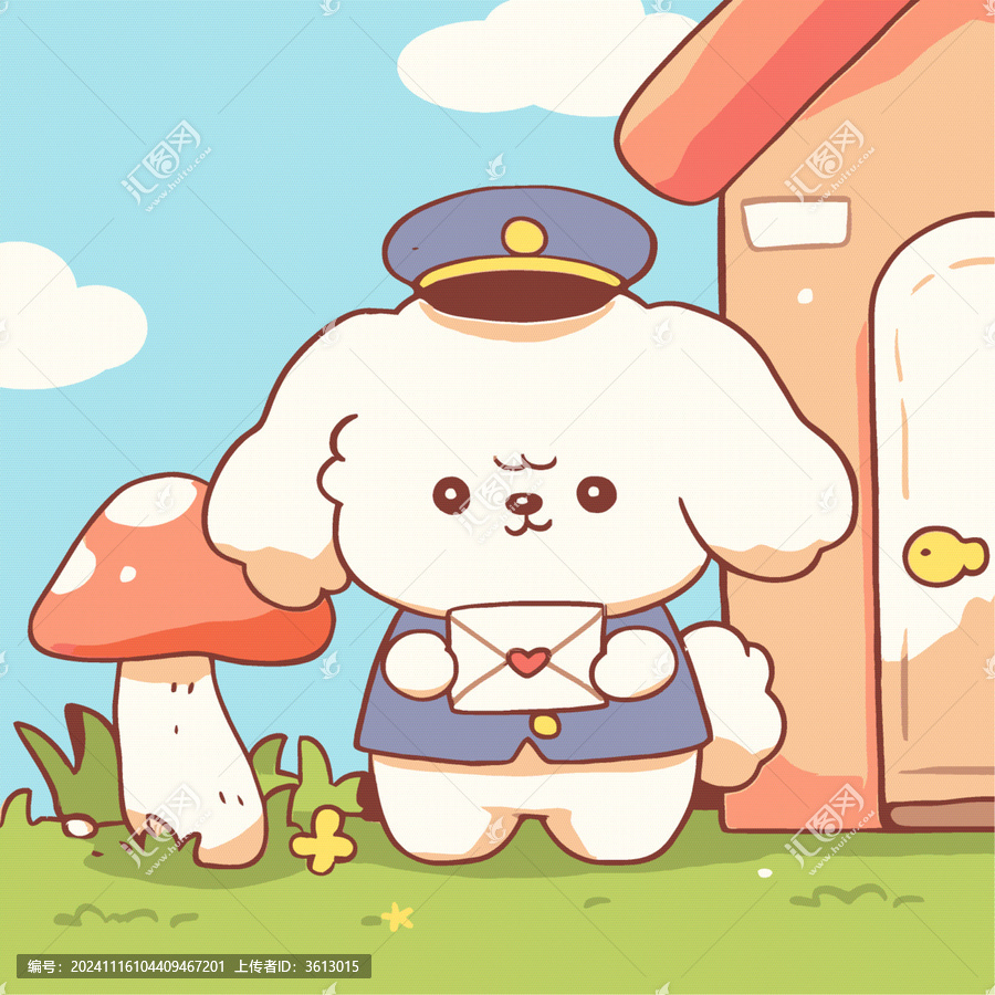 给春天寄信卡通