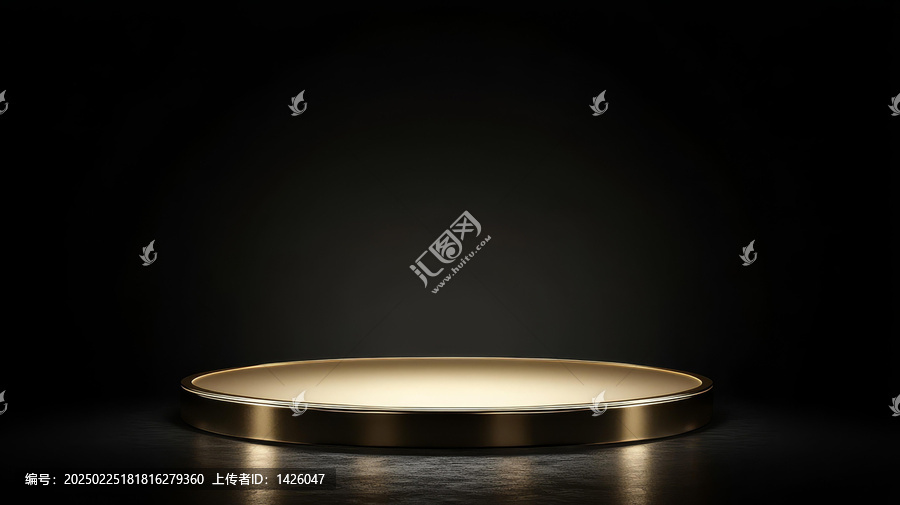 奢华金色圆形产品展示台