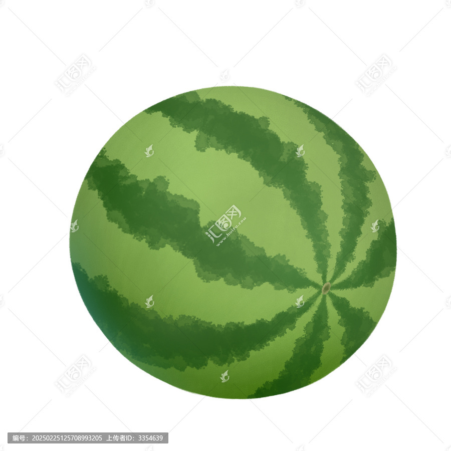 一个西瓜的后侧面