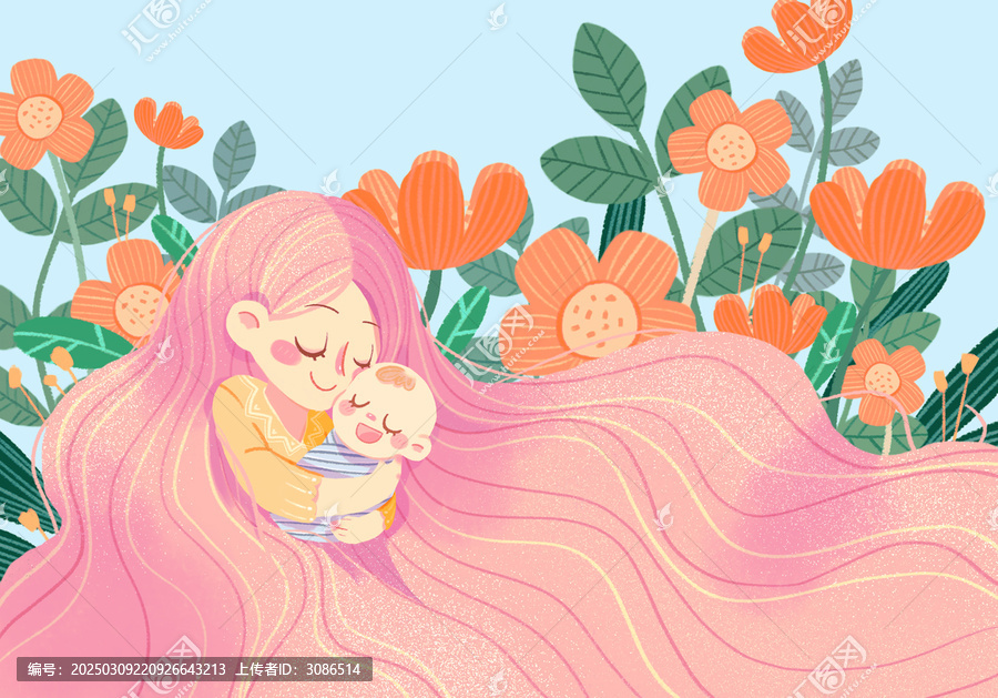插画母亲节妈妈