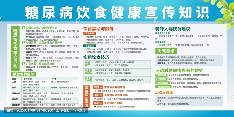 糖尿病饮食健康宣传知识