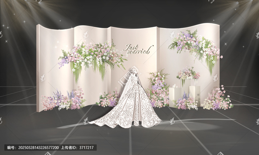香槟色粉色韩式泰式婚礼迎宾区合影区