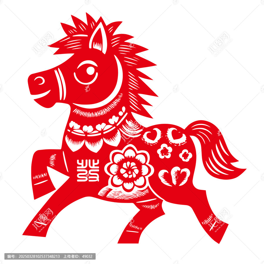 中国传统剪纸马