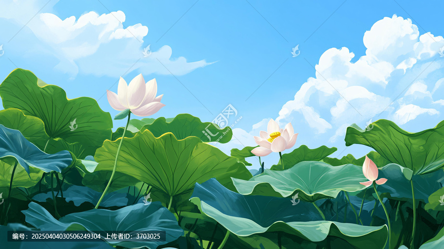 夏天荷塘