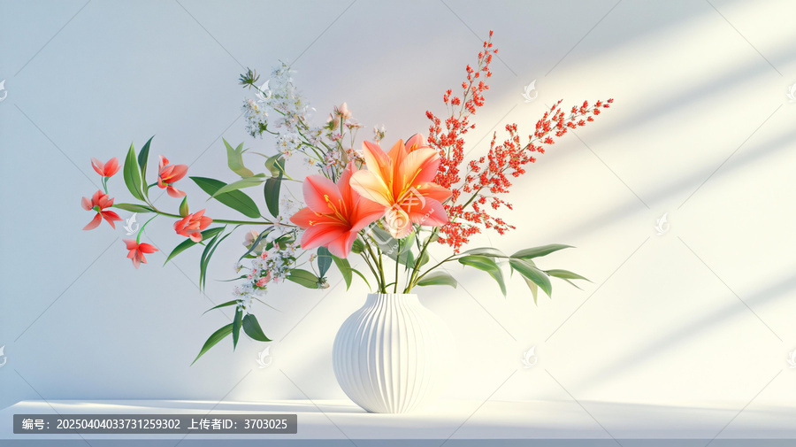 几何形状花卉陈列