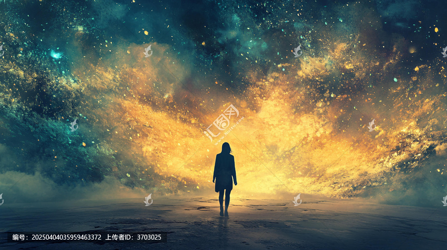 星辰大海女孩背影