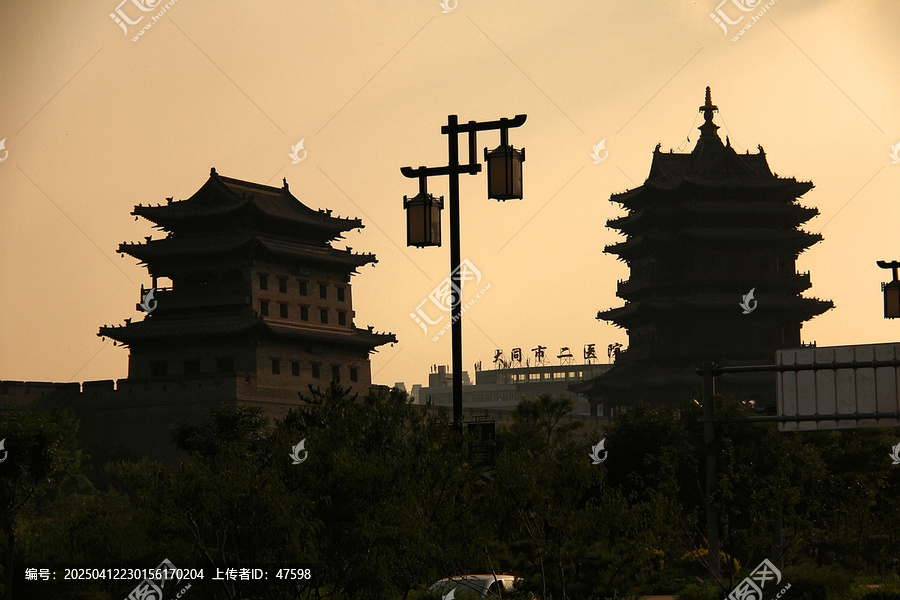 大同古城黄昏