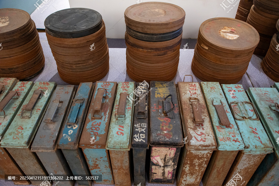 江西婺源江湾景区展馆展示的电影胶片