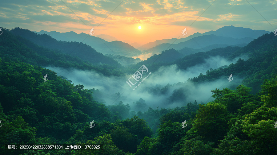 山脉森林景观