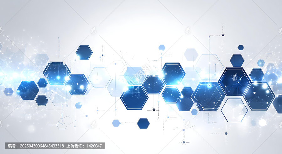 科技背景抽象六边形图形