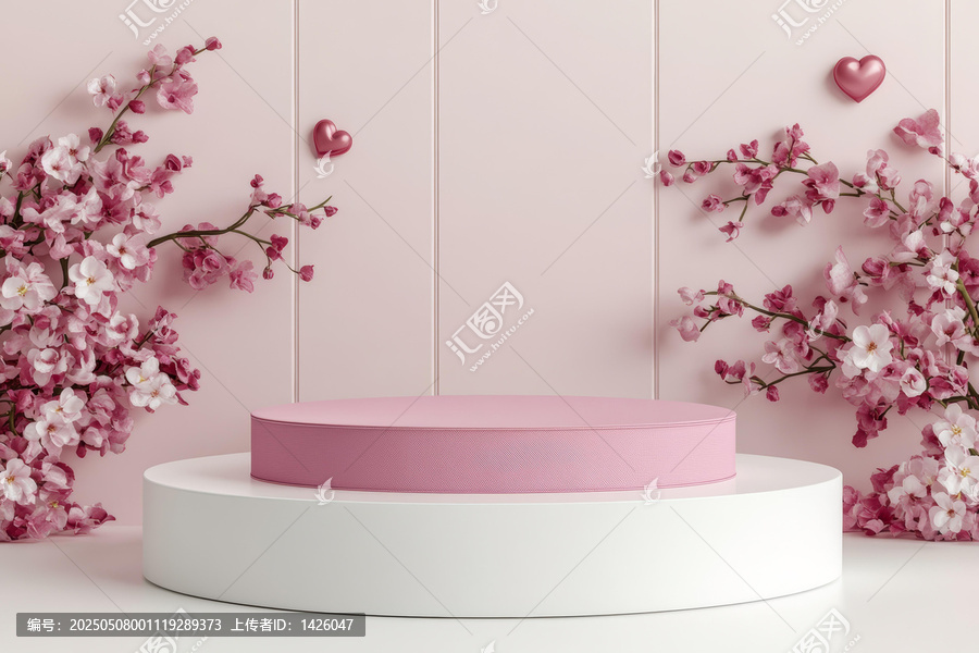 粉嫩樱花展示台
