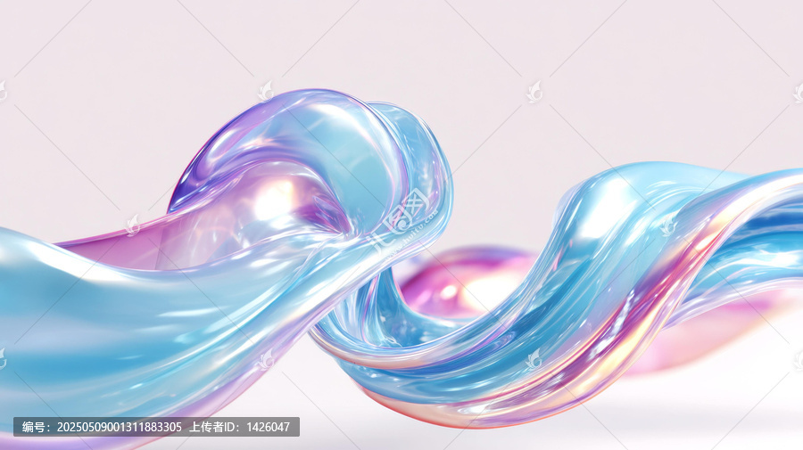 抽象的彩虹色流体形态