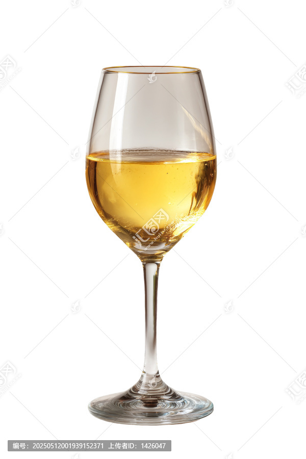 [免抠素材]金色边饰葡萄酒杯