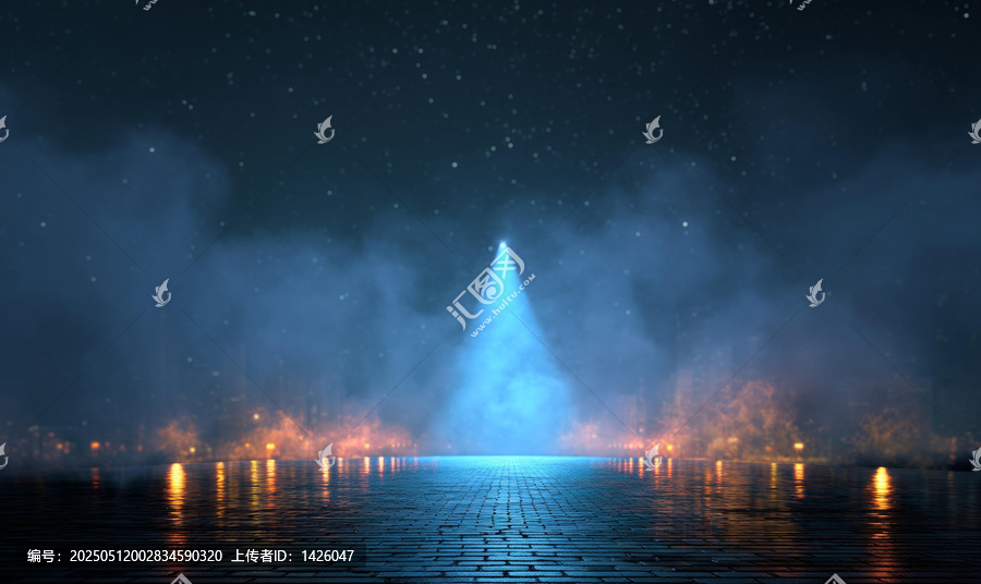 梦幻夜空霓虹灯光背景图