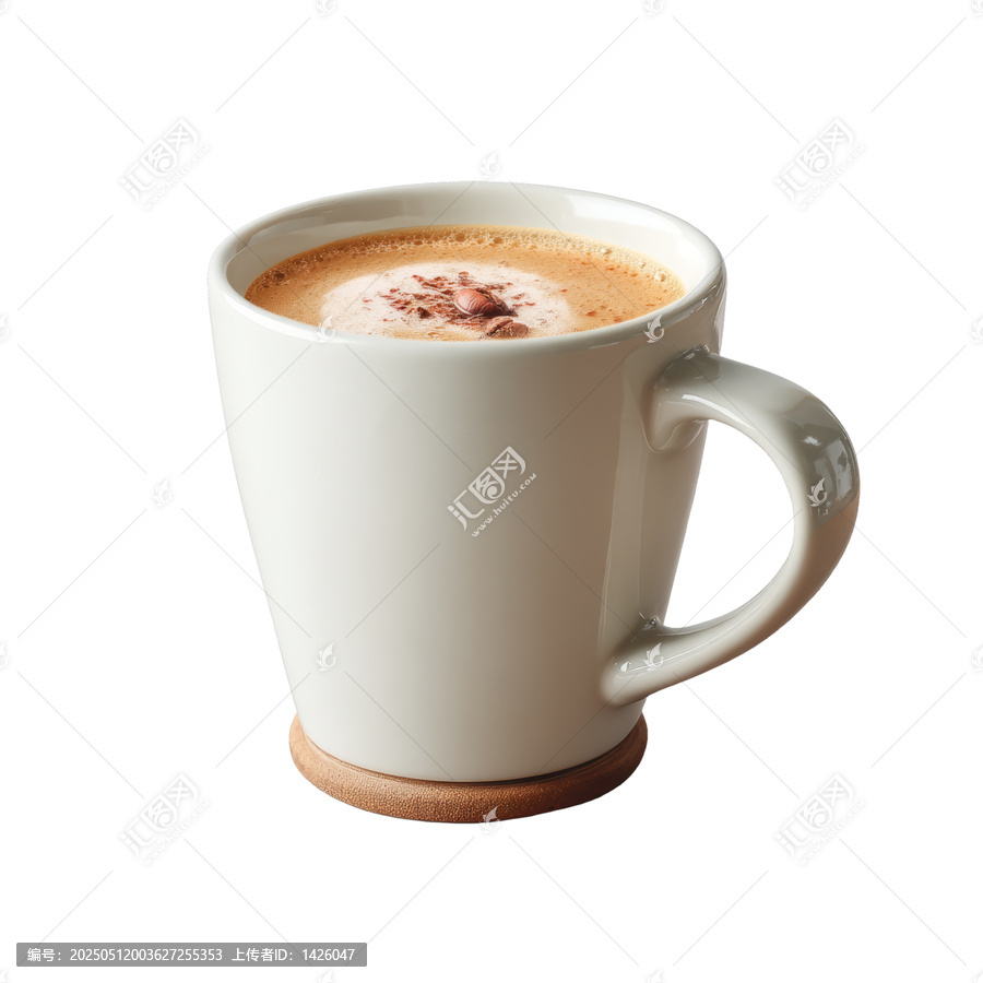 [免抠素材]时尚咖啡杯中的香浓拿铁