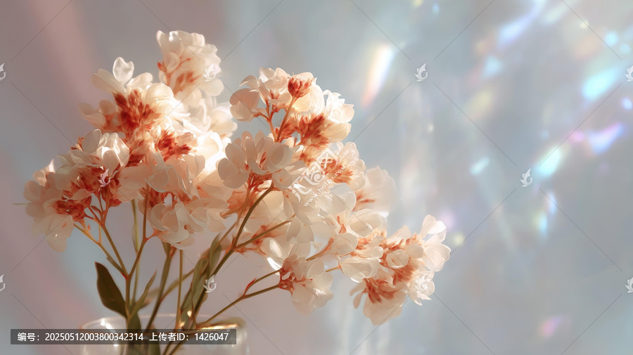 柔和光线下的淡雅花束