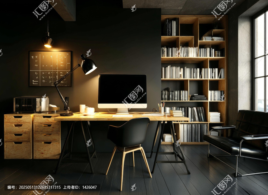 现代木质家具书房设计