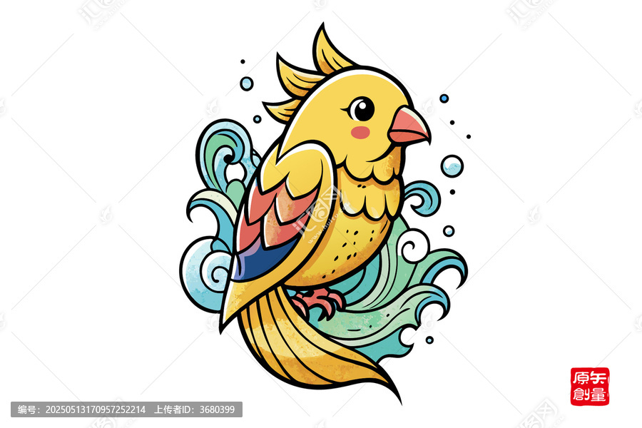 色彩绚丽的鹦鹉插画图案